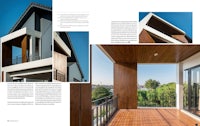 a spread from a magazine showing a modern house