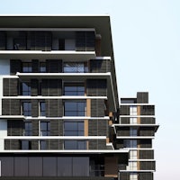 a 3d rendering of a modern apartment building