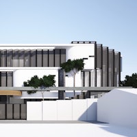 a 3d rendering of a modern house