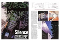 a magazine page with a picture of a house and a tree