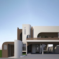 a 3d rendering of a modern house