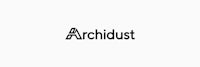 a black and white logo with the word 'archidust'